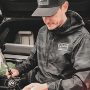 K,orD. PULLOVER HOODED WINDBREAKER, Hoodie, Kayak, or Die™, Black Camo S at Festive Water Paddlesports