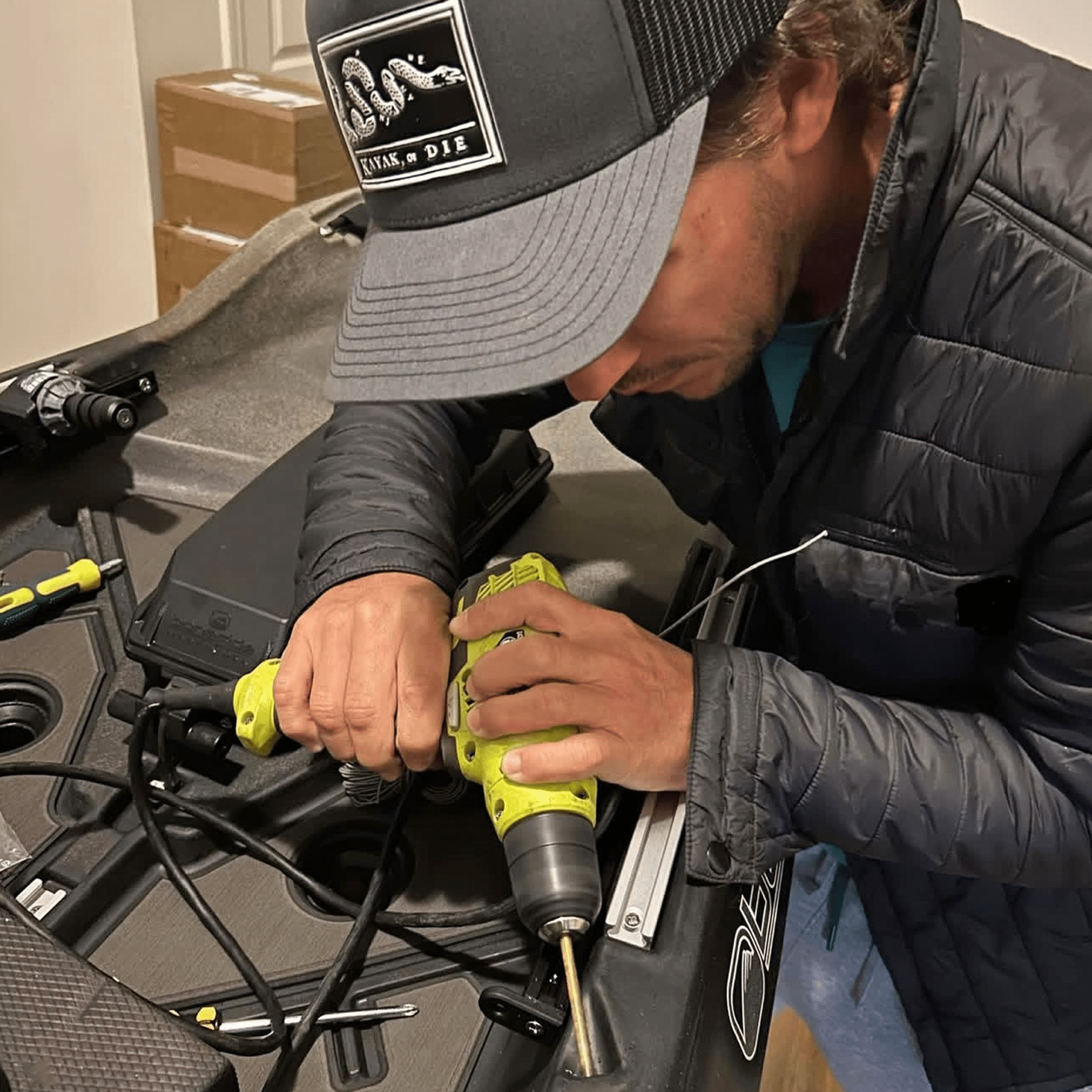 K,orD. RICHARDSON 112, Hats, Kayak, or Die™, Charcoal/Black at Festive Water Paddlesports