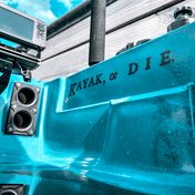 K,orD. VINYL TRANSFER STICKER, Sticker, Kayak, or Die™, Black at Festive Water Paddlesports