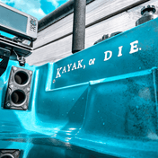 K,orD. VINYL TRANSFER STICKER, Sticker, Kayak, or Die™, White at Festive Water Paddlesports