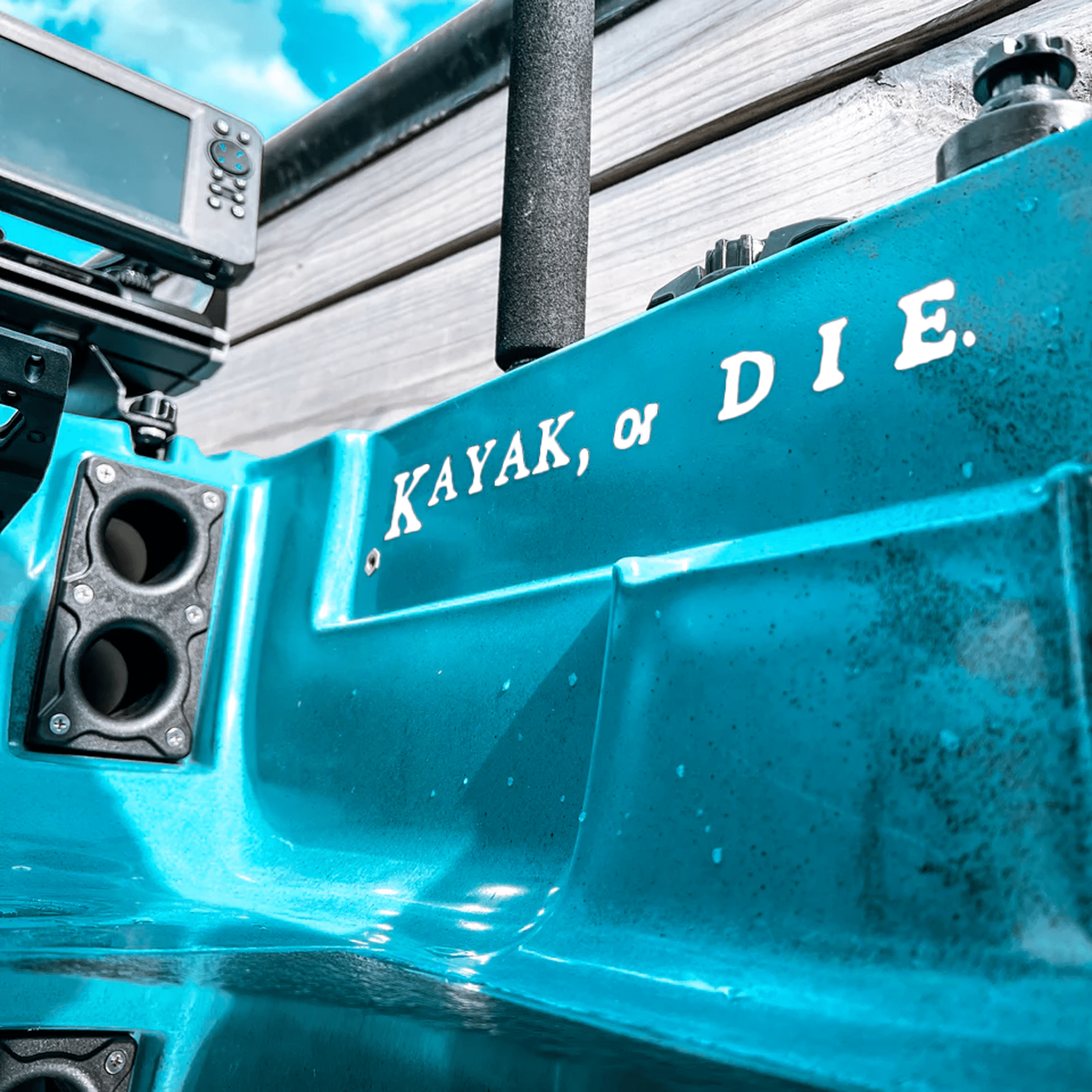 K,orD. VINYL TRANSFER STICKER, Sticker, Kayak, or Die™, White at Festive Water Paddlesports