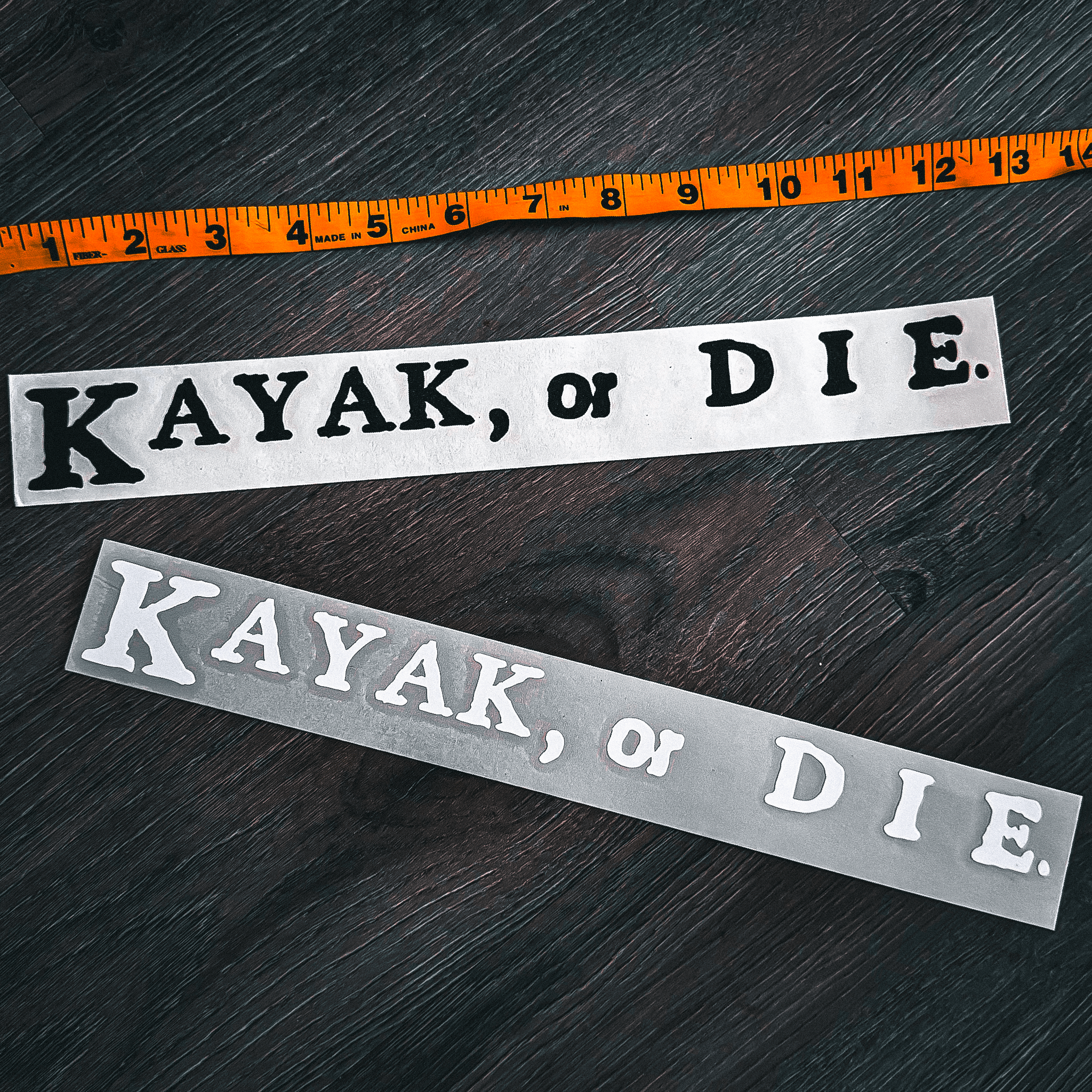 K,orD. VINYL TRANSFER STICKER, Sticker, Kayak, or Die™, White at Festive Water Paddlesports