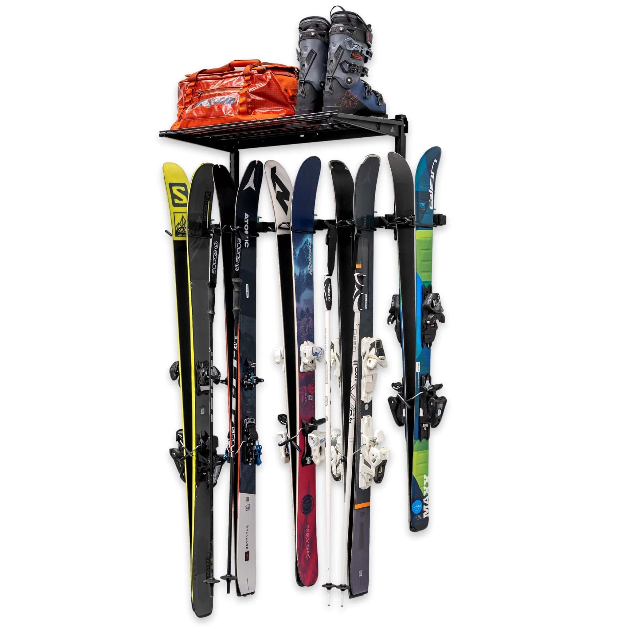 Lone Peak Ski + Shelf | Adjustable Wall Storage System | Holds 5 Pairs of Skis, Wall Mounted, StoreYourBoard, , , at Festive Water Paddlesports
