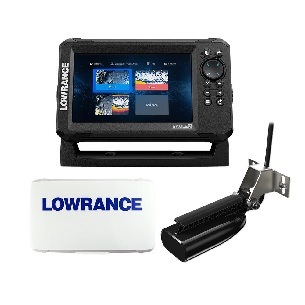 Lowrance Eagle 7 w/SplitShot T/M Transducer Inland Charts Suncover [000-16658-001], GPS - Fishfinder Combos, Lowrance, at Festive Water Paddlesports