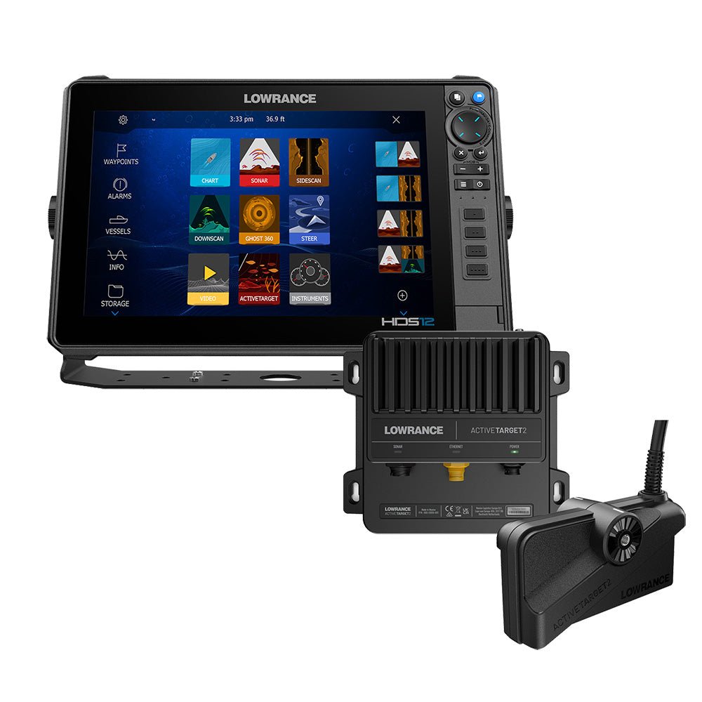 Lowrance HDS PRO 12 w/Preloaded C-MAP DISCOVER OnBoard - No Transducer ActiveTarget 2 Bundle [000-16662-001], GPS - Fishfinder Combos, Lowrance, at Festive Water Paddlesports