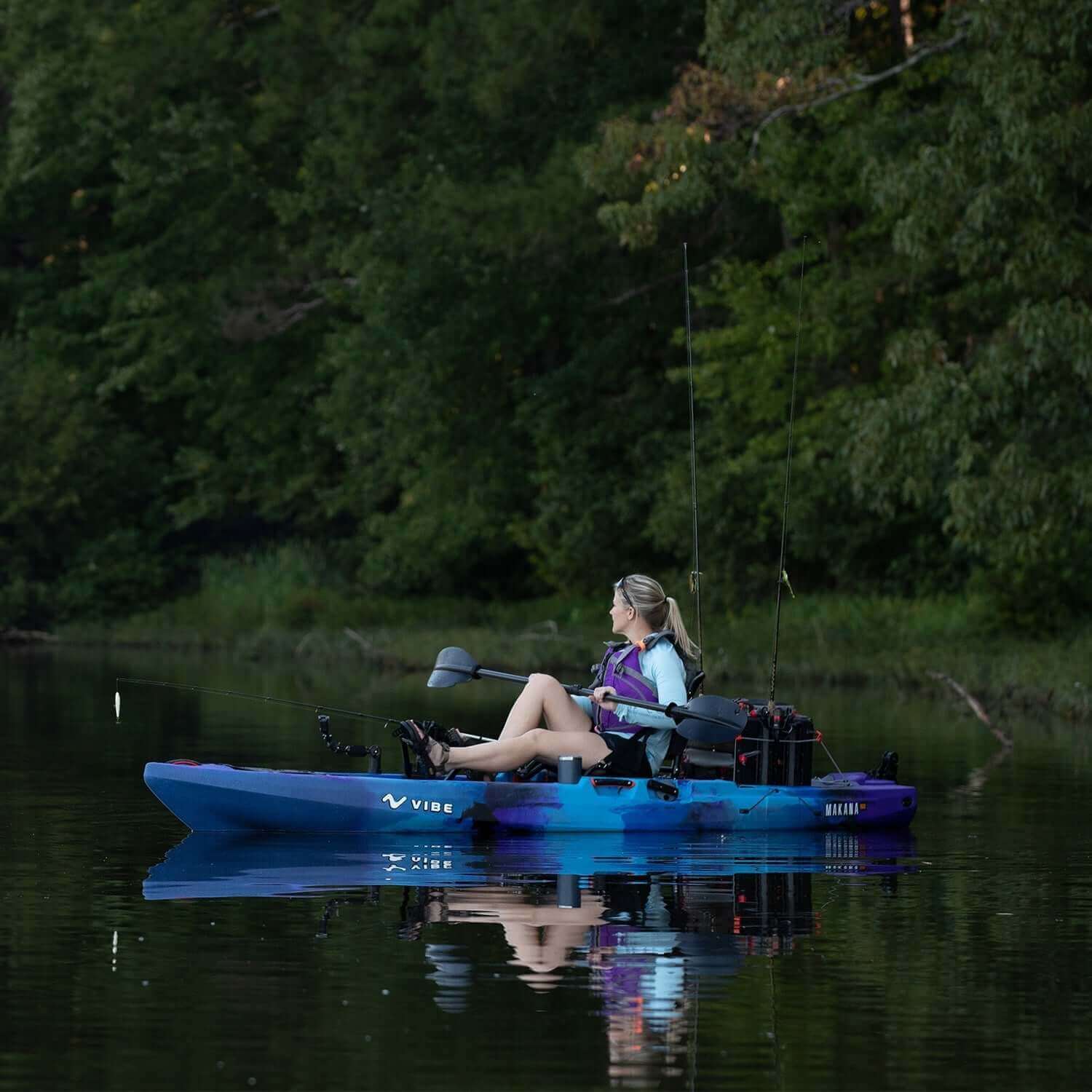 Makana 100, Fishing Kayak, Vibe Kayaks, Raven X - Drive at Festive Water Paddlesports