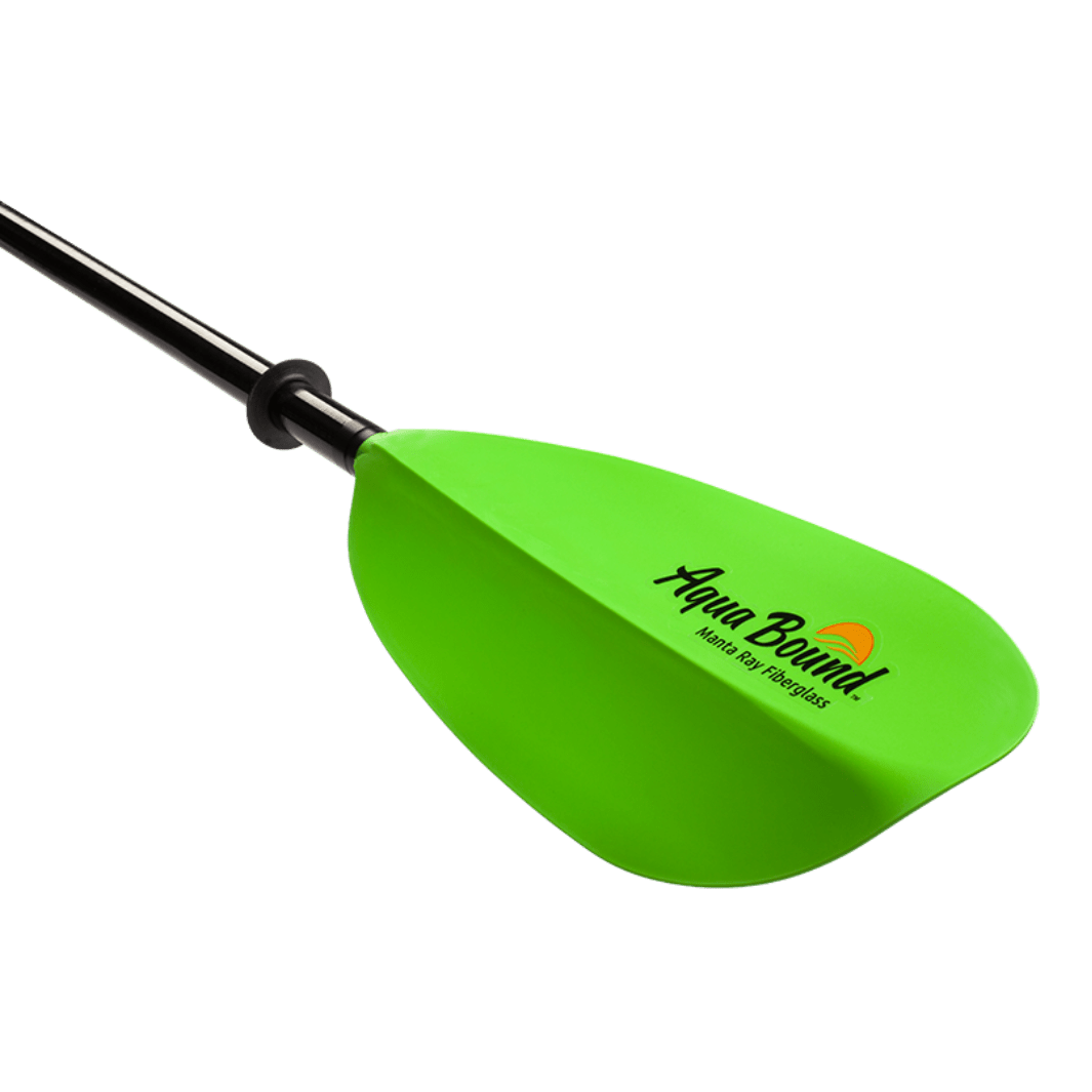Manta Ray Fiberglass 2-Piece Snap-Button Kayak Paddle, Kayak Paddle, Aqua Bound, 200 cm Electric Green at Festive Water Paddlesports
