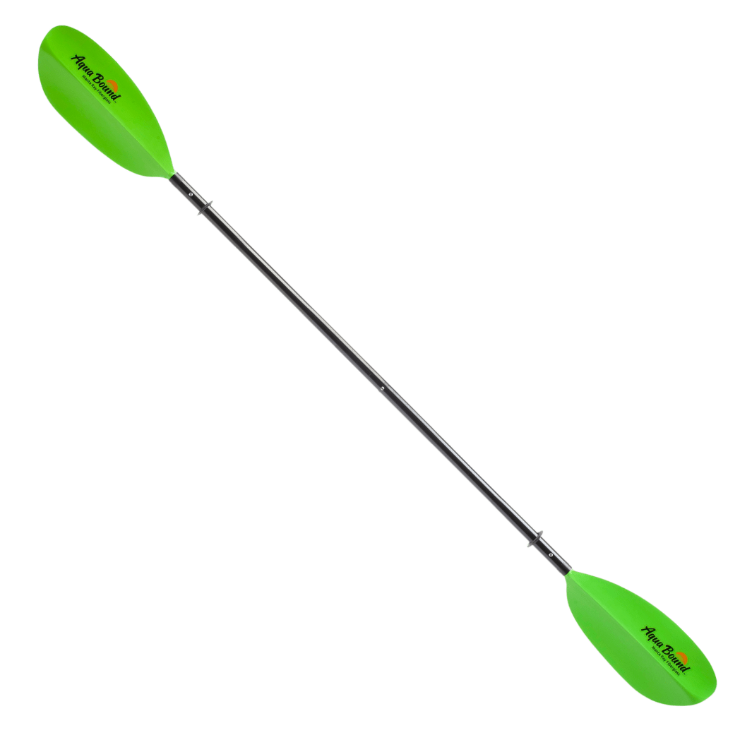 Manta Ray Fiberglass 4-Piece Snap-Button Kayak Paddle, Kayak Paddle, Aqua Bound, 200 cm Electric Green at Festive Water Paddlesports