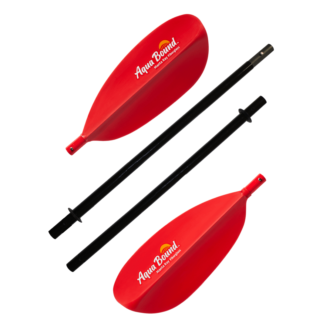 Manta Ray Fiberglass 4-Piece Snap-Button Kayak Paddle, Kayak Paddle, Aqua Bound, 200 cm Sunset Red at Festive Water Paddlesports