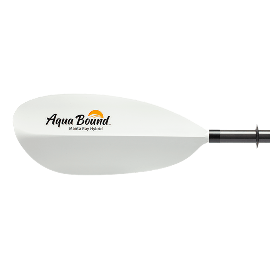 Manta Ray Hybrid 2-Piece Posi-Lok™ Kayak Paddle, Kayak Paddle, Aqua Bound, 200 cm White at Festive Water Paddlesports
