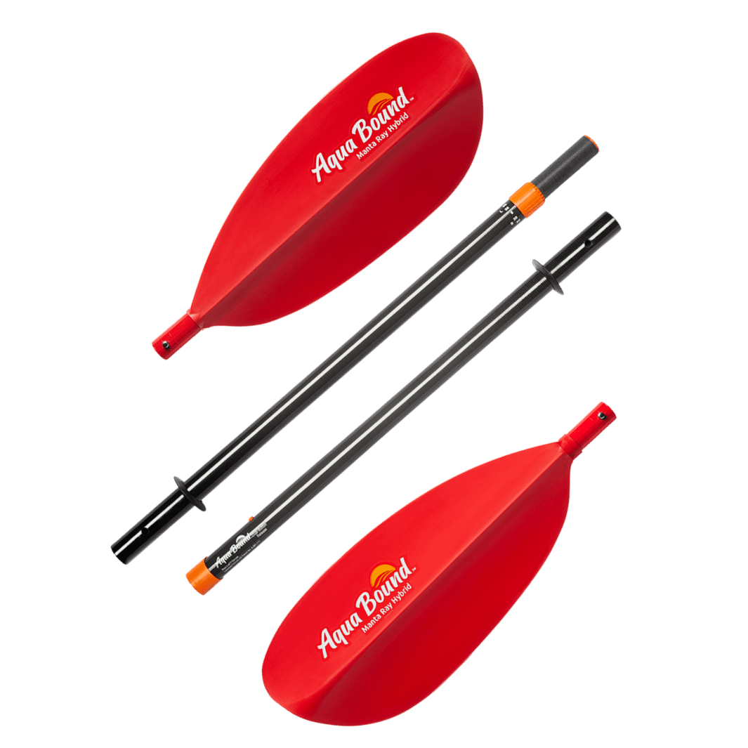 Manta Ray Hybrid 4-Piece Posi-Lok™ Kayak Paddle, Kayak Paddle, Aqua Bound, 200 cm Sunset Red at Festive Water Paddlesports