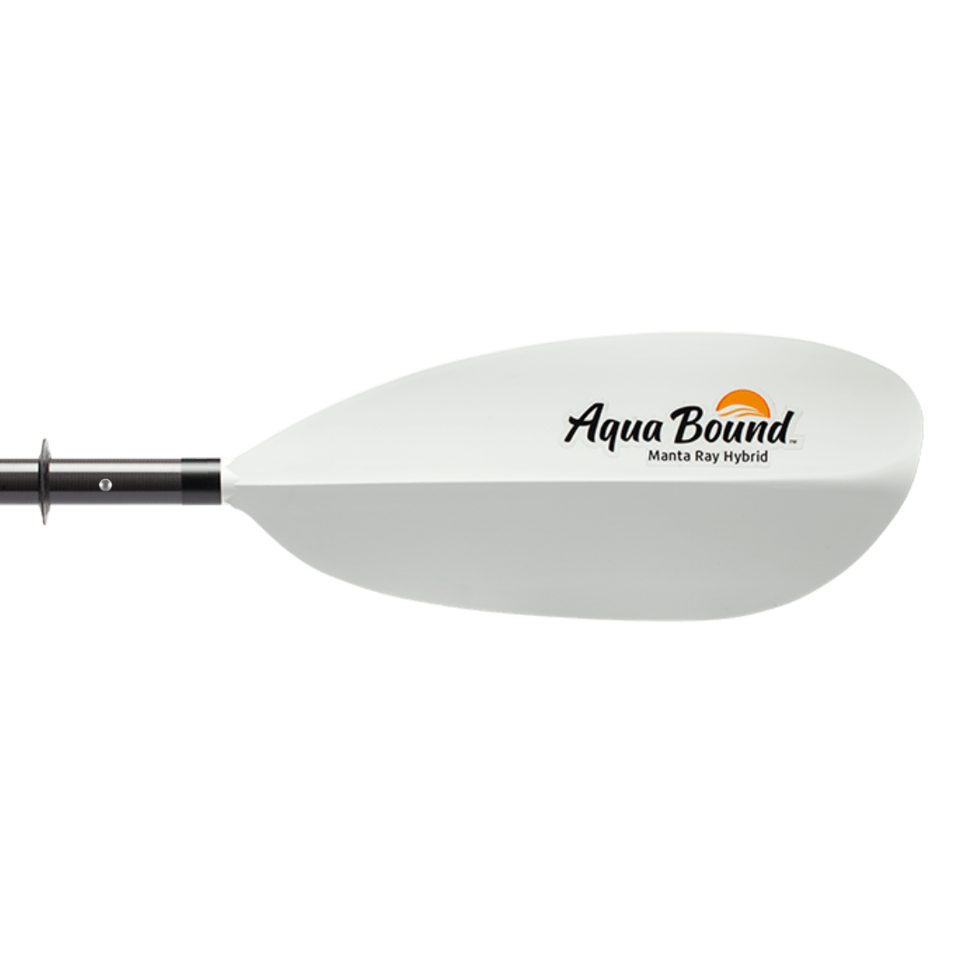 Manta Ray Hybrid 4-Piece Posi-Lok™ Kayak Paddle, Kayak Paddle, Aqua Bound, 200 cm White at Festive Water Paddlesports
