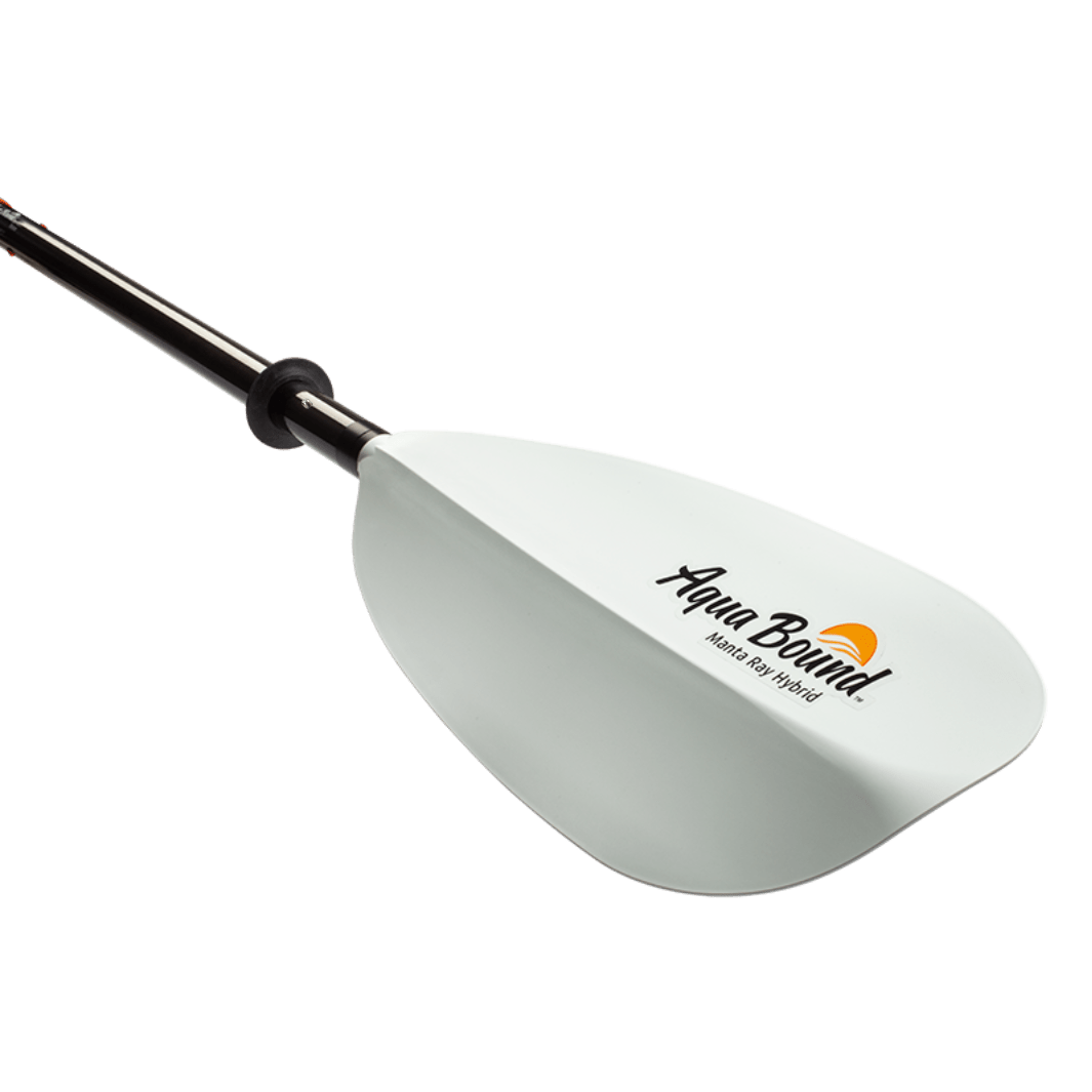Manta Ray Hybrid 4-Piece Posi-Lok™ Kayak Paddle, Kayak Paddle, Aqua Bound, 200 cm White at Festive Water Paddlesports