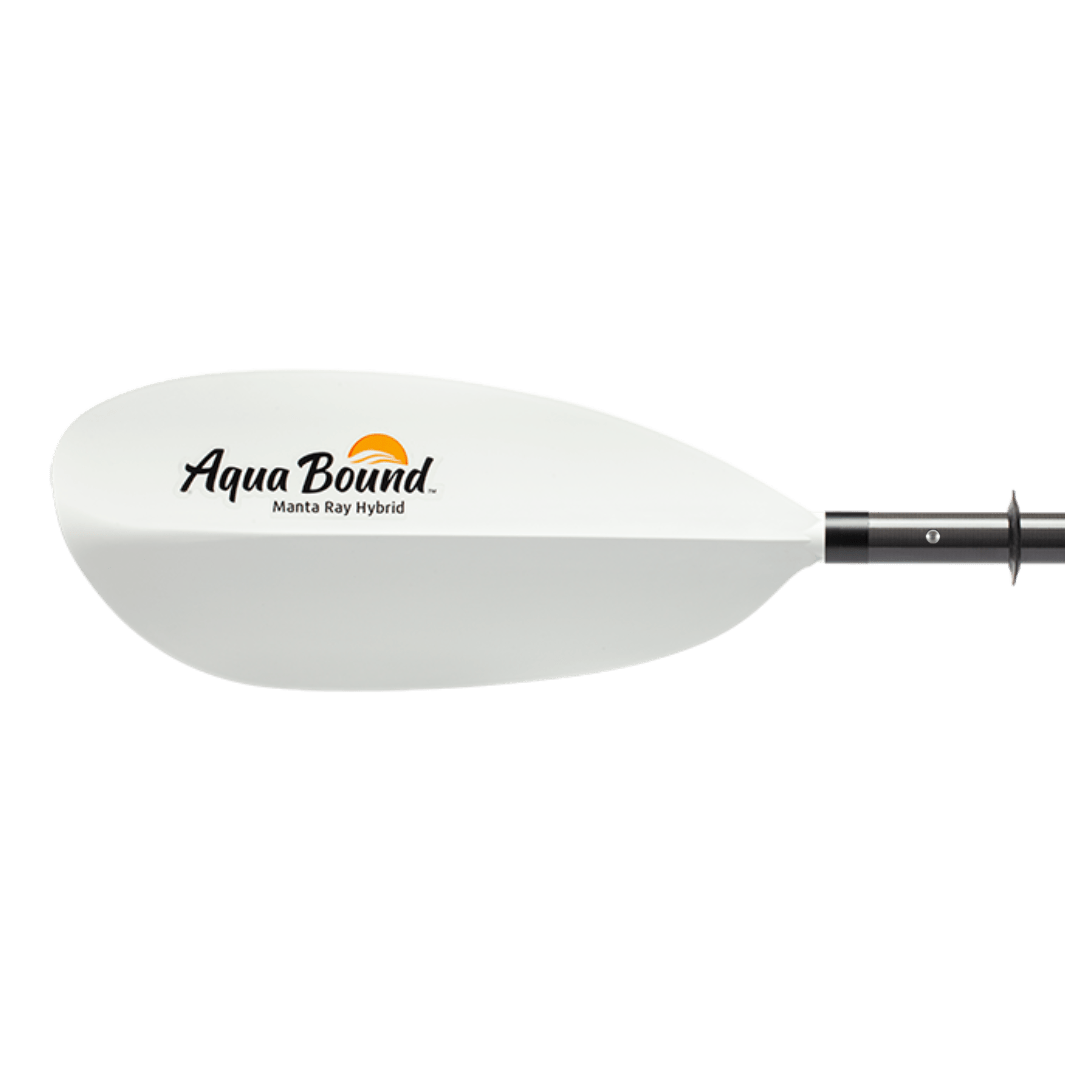 Manta Ray Hybrid 4-Piece Posi-Lok™ Kayak Paddle, Kayak Paddle, Aqua Bound, 200 cm White at Festive Water Paddlesports