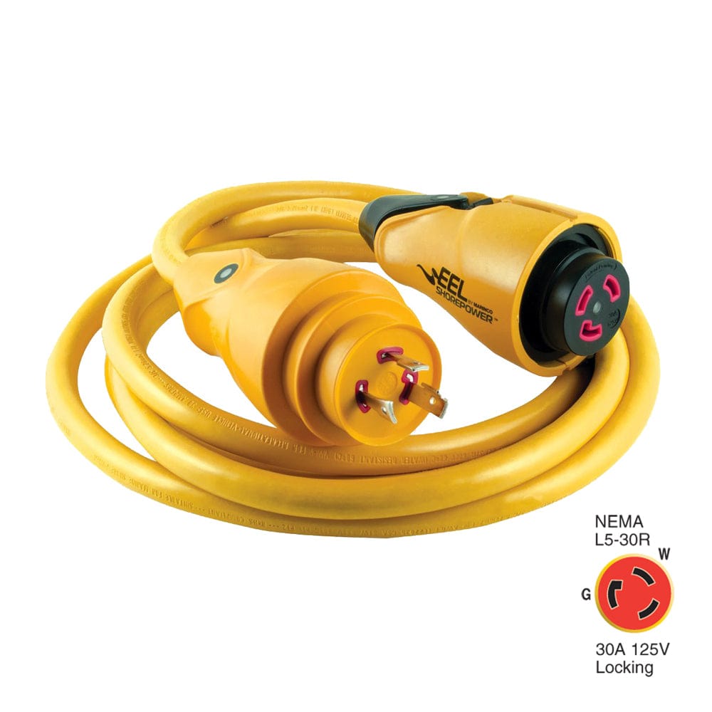 Marinco CS30 - 12 EEL 30A 125V Shore Power Cordset - 12' - Yellow [CS30 - 12], Shore Power, Marinco, , , at Festive Water Paddlesports