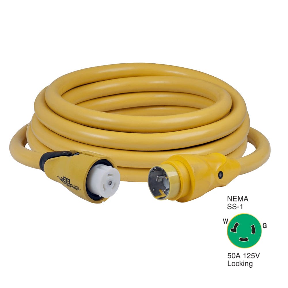 Marinco CS503 - 25 EEL 50A 125V Shore Power Cordset - 25' - Yellow [CS503 - 25], Shore Power, Marinco, , , at Festive Water Paddlesports