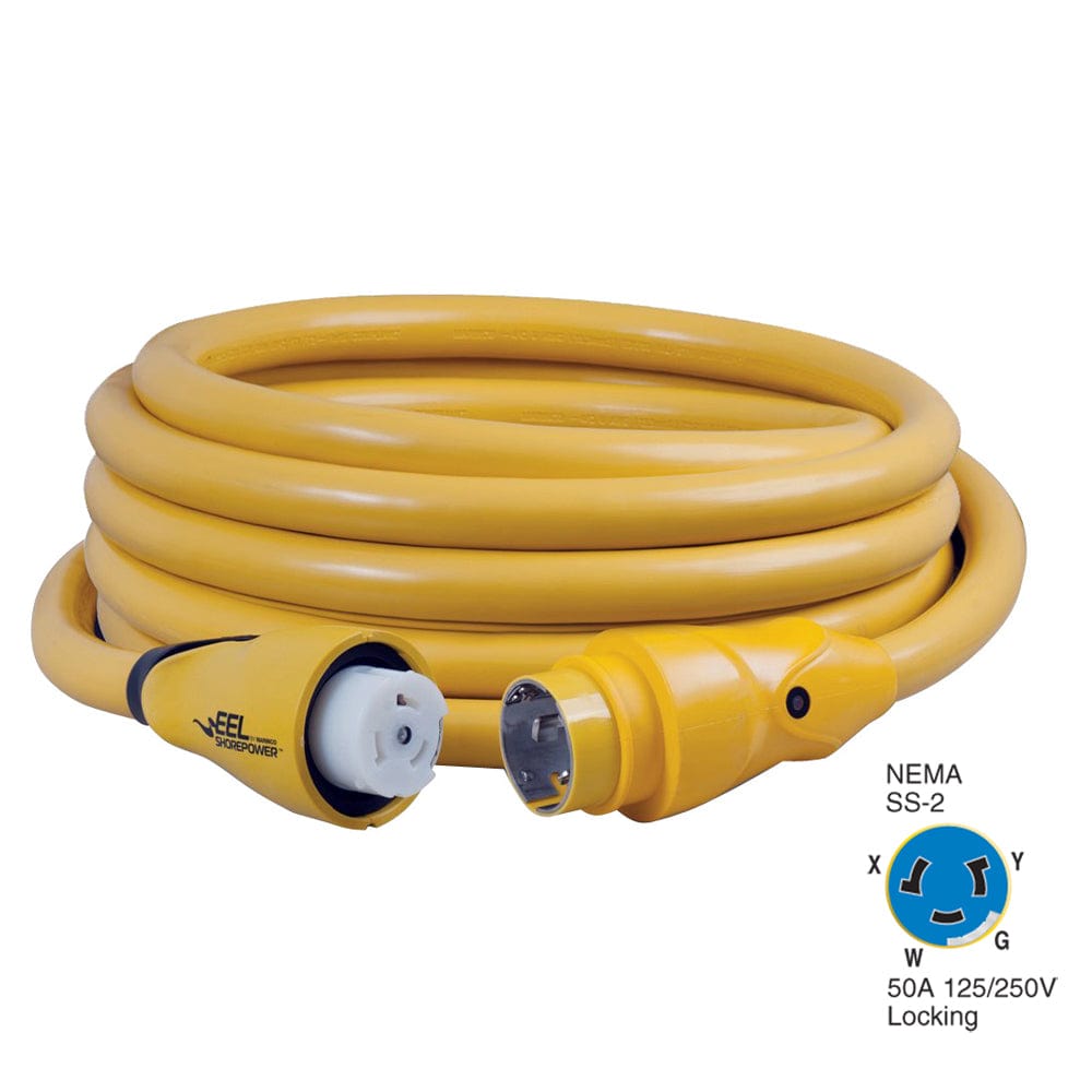 Marinco CS504 - 25 EEL 50A 125V/250V Shore Power Cordset - 25' - Yellow [CS504 - 25], Shore Power, Marinco, , , at Festive Water Paddlesports