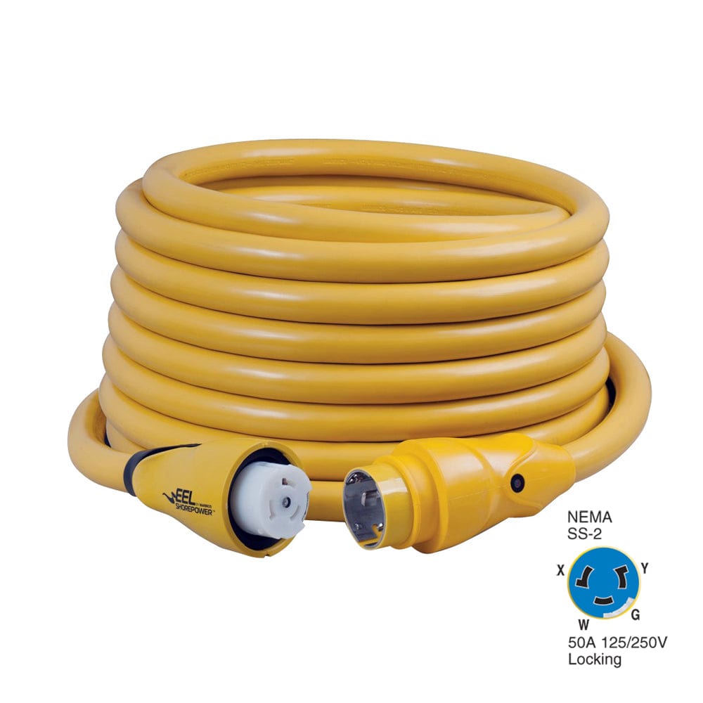 Marinco CS504 - 50 EEL 50A 125V/250V Shore Power Cordset - 50' - Yellow [CS504 - 50], Shore Power, Marinco, , , at Festive Water Paddlesports