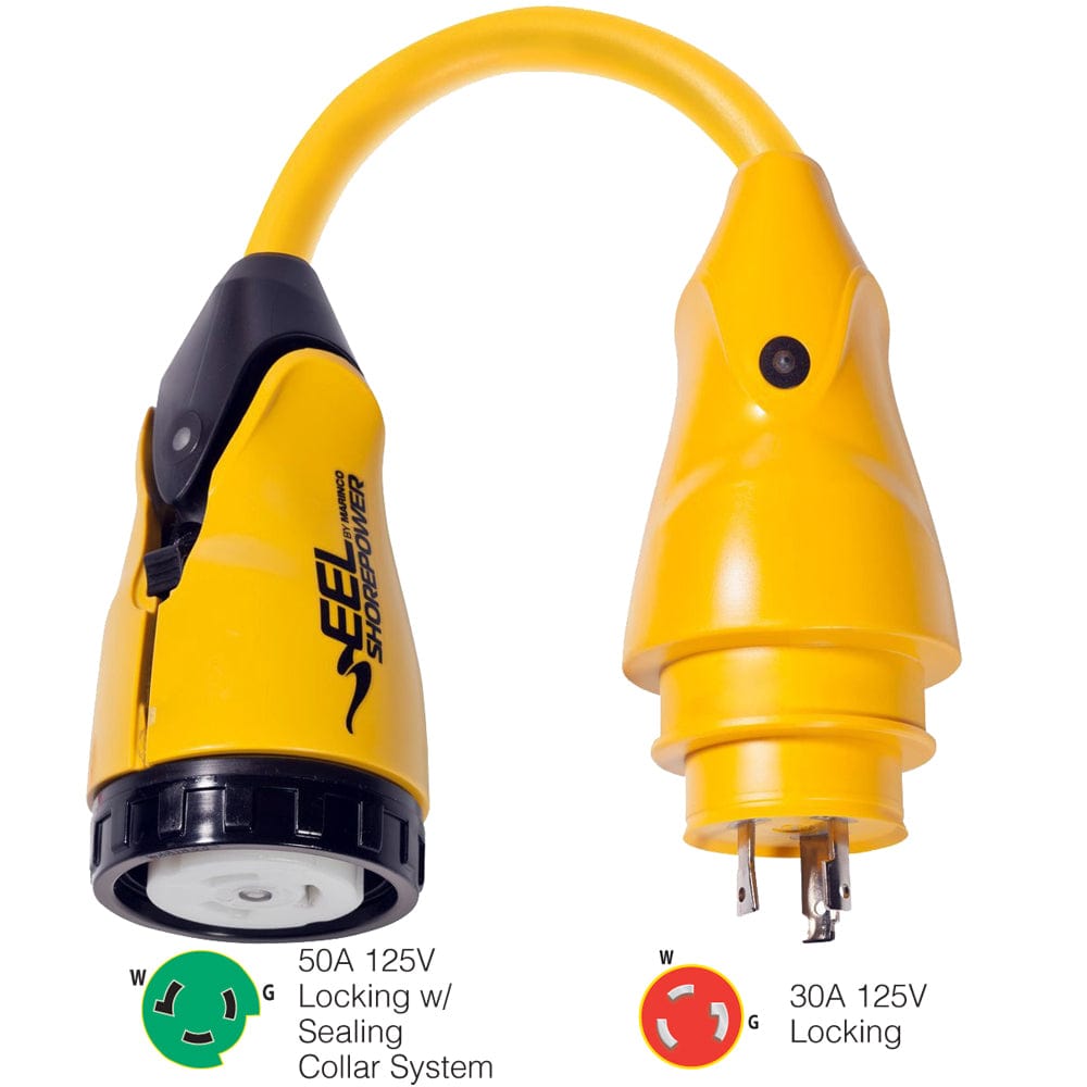 Marinco P30 - 503 EEL 50A - 125V Female to 30A - 125V Male Pigtail Adapter - Yellow [P30 - 503], Shore Power, Marinco, , , at Festive Water Paddlesports