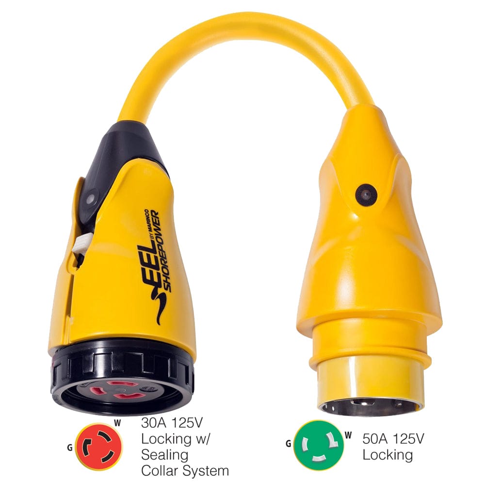 Marinco P503 - 30 EEL 30A - 125V Female to 50A - 125V Male Pigtail Adapter - Yellow [P503 - 30], Shore Power, Marinco, , , at Festive Water Paddlesports
