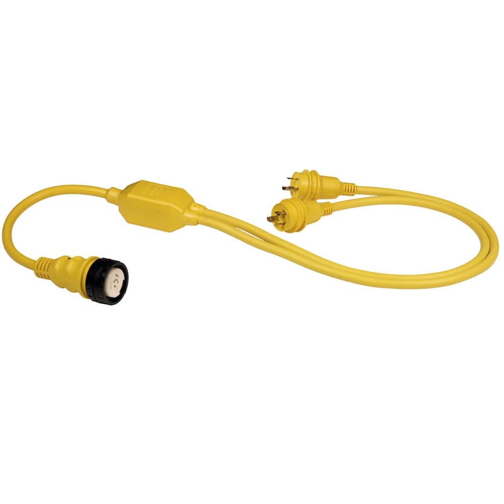 Marinco RY504 - 2 - 30 50A Female to 2 - 30A Male Reverse "Y" Cable [RY504 - 2 - 30], Shore Power, Marinco, , , at Festive Water Paddlesports