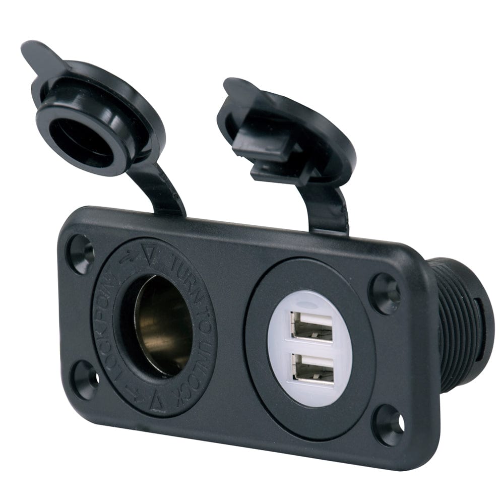 Marinco SeaLink Deluxe Dual USB Charger & 12V Receptacle [12VCOMBO], Accessories, Marinco, , , at Festive Water Paddlesports