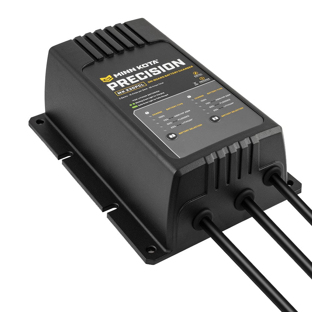 Minn Kota On - Board Precision Charger MK - 230 PCL 2 Bank x 15 AMP LI Optimized Charger [1832304], Battery Chargers, Minn Kota, , , at Festive Water Paddlesports