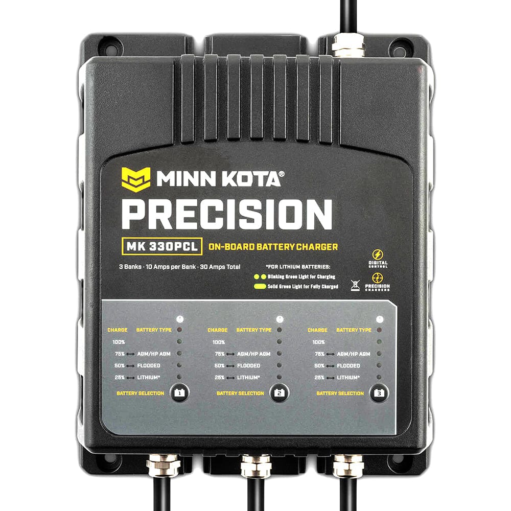 Minn Kota On - Board Precision Charger MK - 330 PCL 3 Bank x 10 AMP LI Optimized Charger [1833301], Battery Chargers, Minn Kota, , , at Festive Water Paddlesports