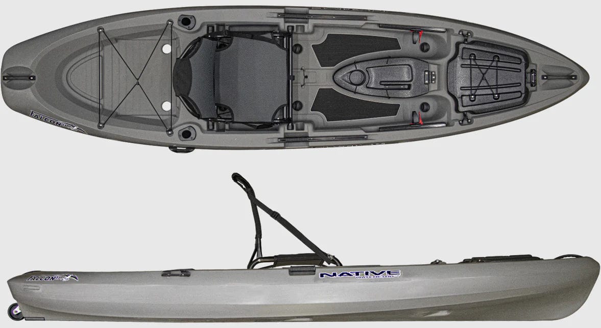 Native Falcon 11 Fishing Kayak, Fishing Kayak, Native Watercraft, Gray, , at Festive Water Paddlesports