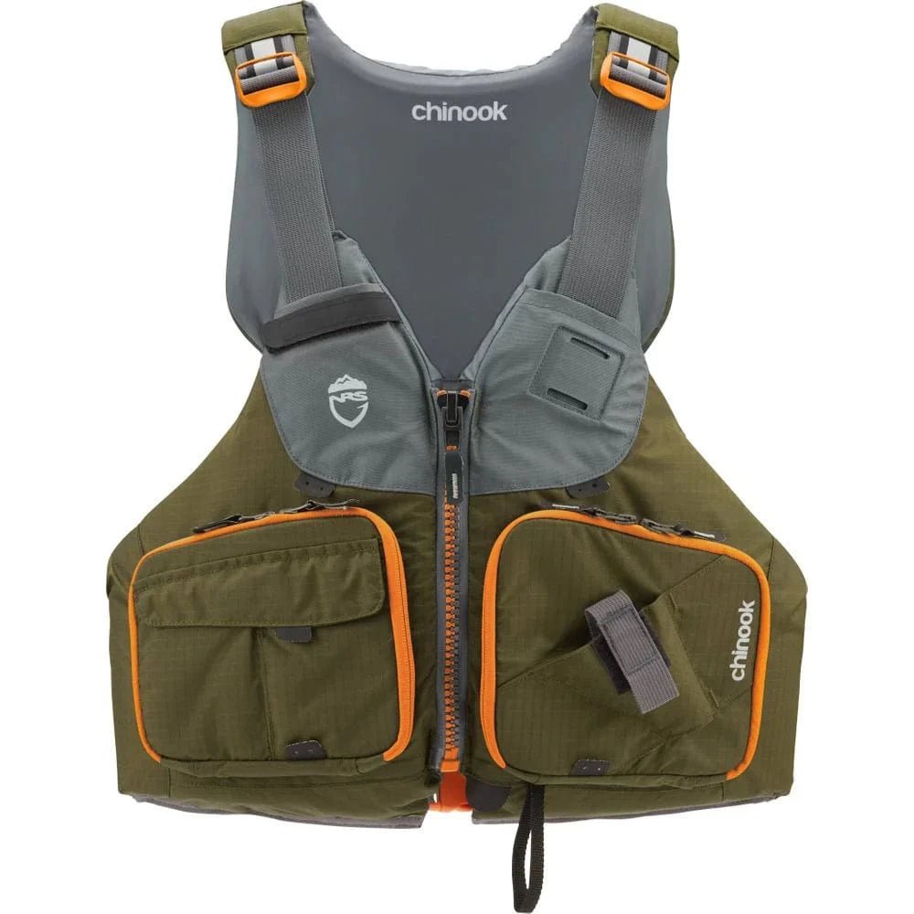 NRS Chinook Fishing PFD, Fishing PFD, NRS, Bark, XS/M, at Festive Water Paddlesports