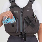 NRS Chinook Fishing PFD, Fishing PFD, NRS, Charcoal, XS/M, at Festive Water Paddlesports