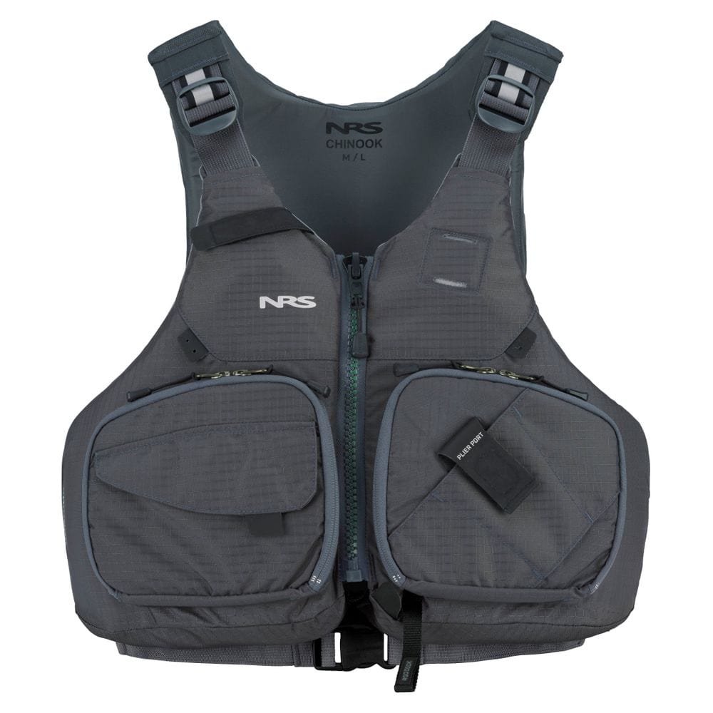 NRS Chinook Fishing PFD, Fishing PFD, NRS, Charcoal, XS/M, at Festive Water Paddlesports