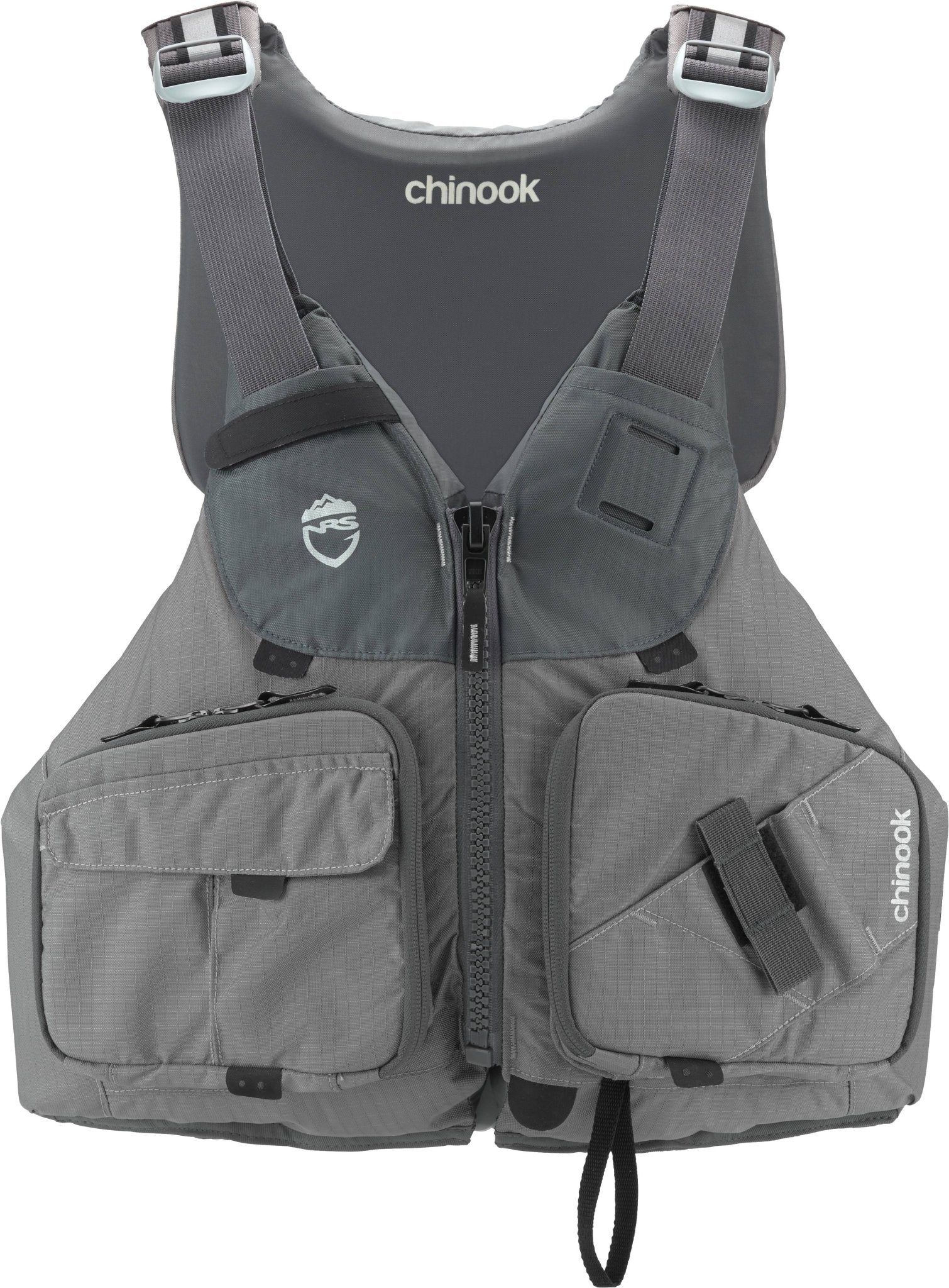 NRS Chinook Fishing PFD, Fishing PFD, NRS, Silver, XS/M, at Festive Water Paddlesports