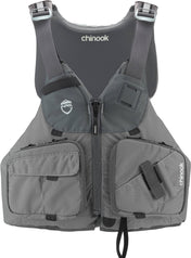 NRS Chinook Fishing PFD, Fishing PFD, NRS, Silver, XS/M, at Festive Water Paddlesports
