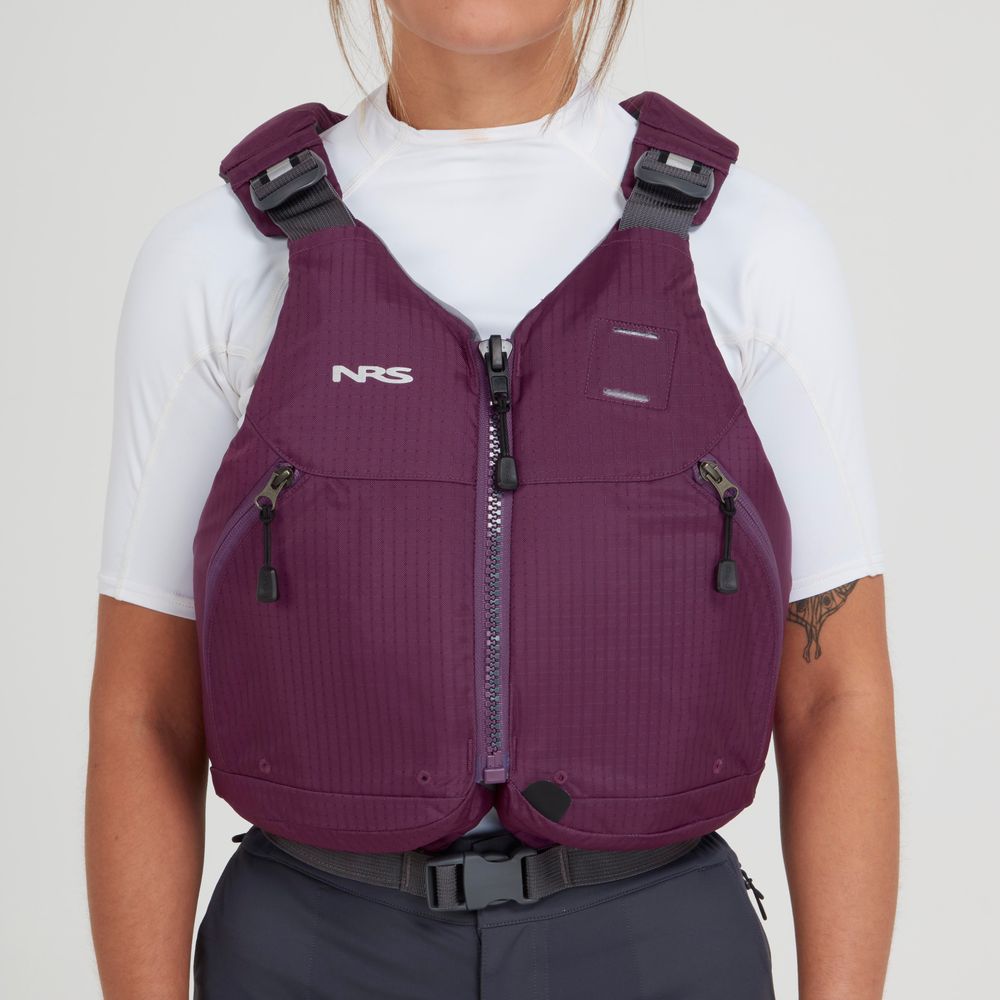 NRS Lucid PFD, Fishing PFD, NRS, Plum XS/M at Festive Water Paddlesports