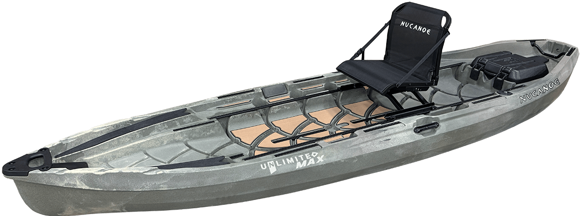 Nucanoe Unlimited MAX (U - MAX) Fishing Kayak, Fishing Kayak, NuCanoe, Army Camo, , at Festive Water Paddlesports