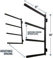 Outdoor Wall Rack | 46 Inch Adjustable Height | Kayak & SUP, Wall Mounted, StoreYourBoard, , , at Festive Water Paddlesports