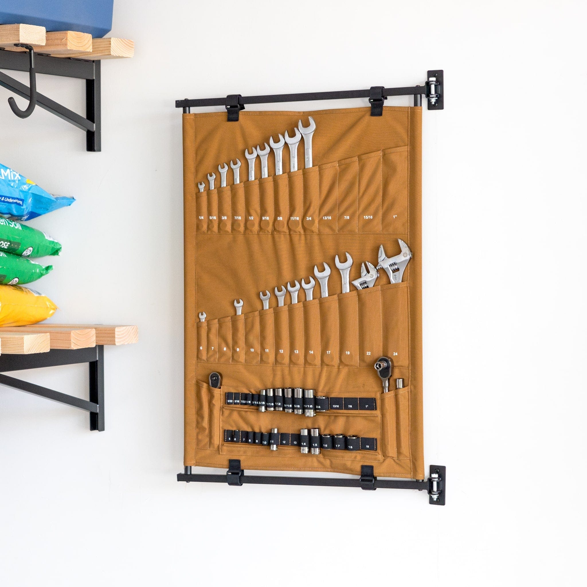 Pivot Panel Tool Organizer | Harvest Tan, Wall Mounted, StoreYourBoard, , , at Festive Water Paddlesports