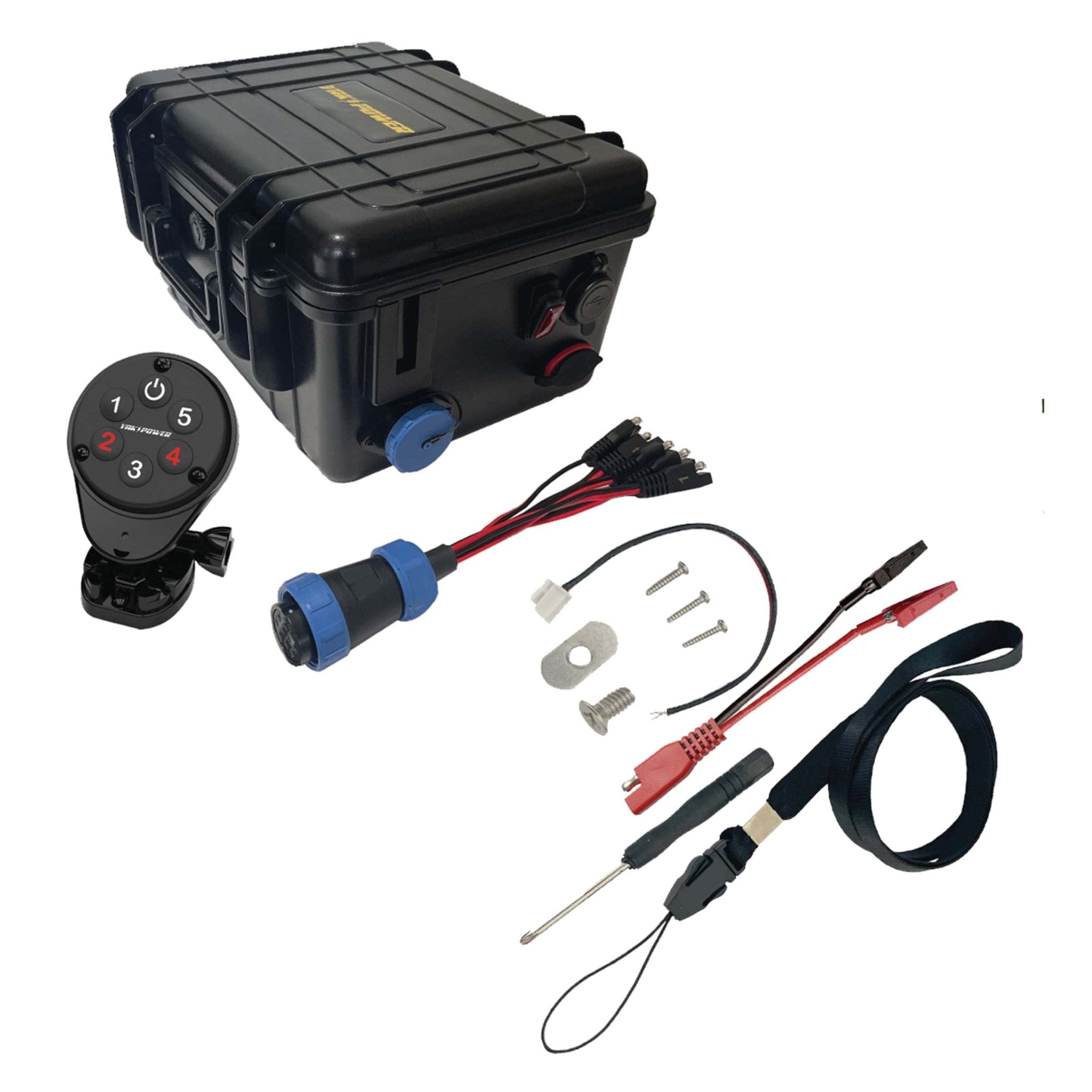 Portable Power Station with 5 Circuit Wireless Digital Switching System (batteries not included), Electronics, Yak Power, , , at Festive Water Paddlesports