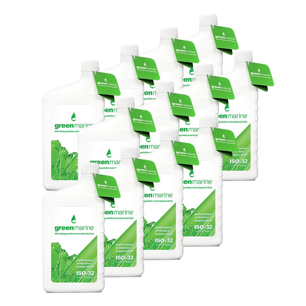 Power - Pole Green Marine ISO - 32 Hydraulic Fluid Case (12 One - Quart Bottles) [GM - ISO32 - CASE - F], Anchoring Accessories, Power - Pole, , , at Festive Water Paddlesports