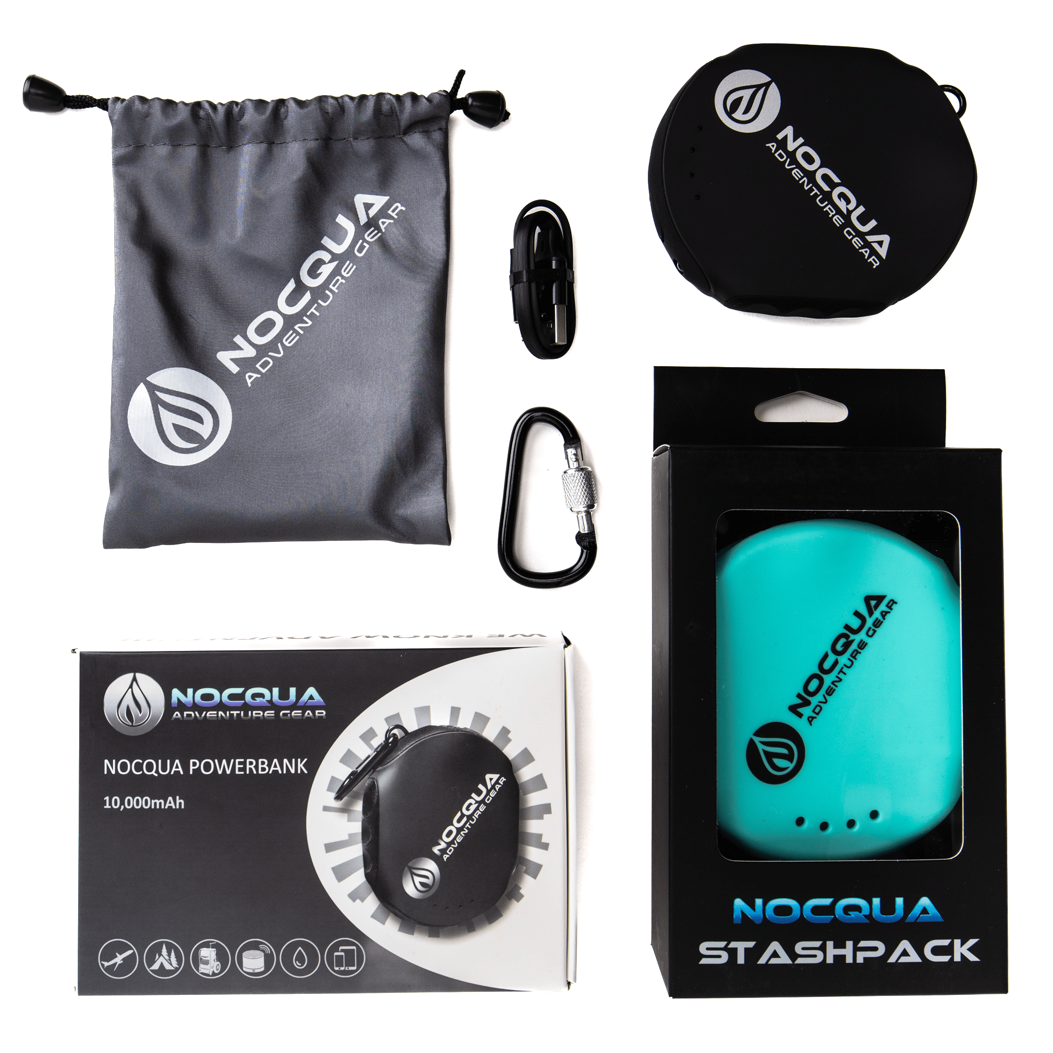 Powerbank + StashPack + Quad Cable Bundle, , Nocqua Adventure Gear, Blue, , at Festive Water Paddlesports
