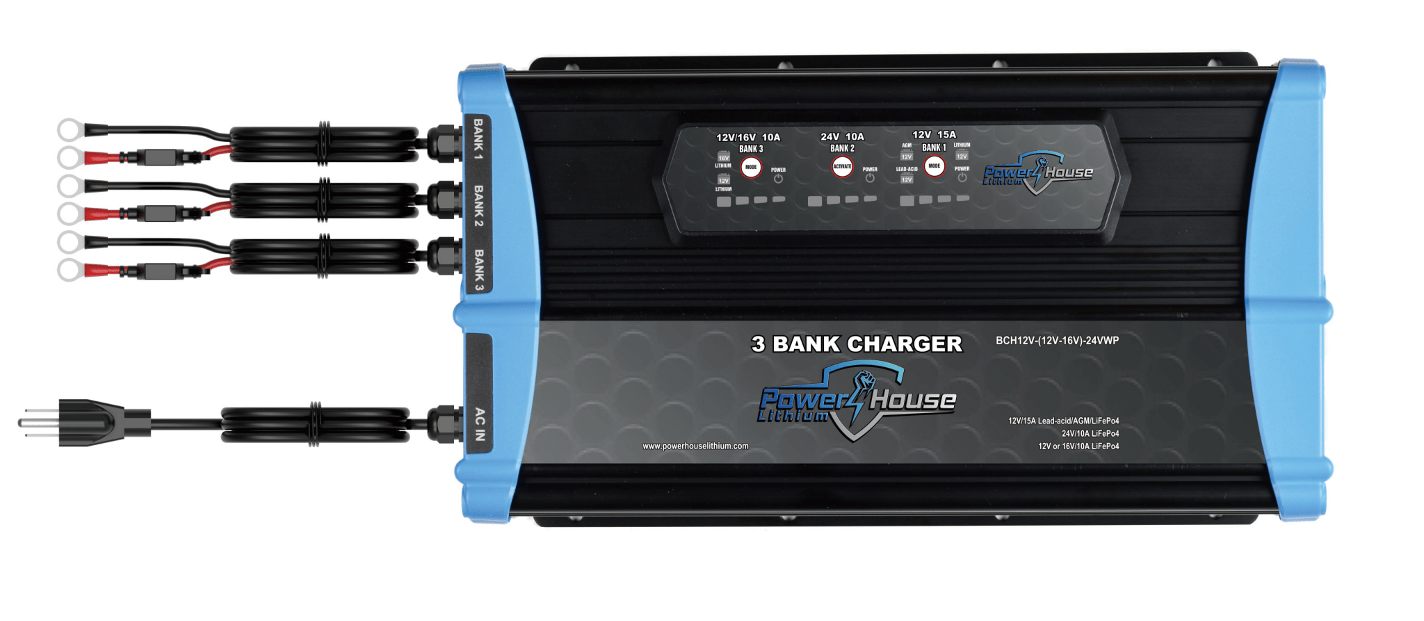 16V) - 24V 3 - Bank Waterproof Battery Charger, , PHL, at Festive Water Paddlesports