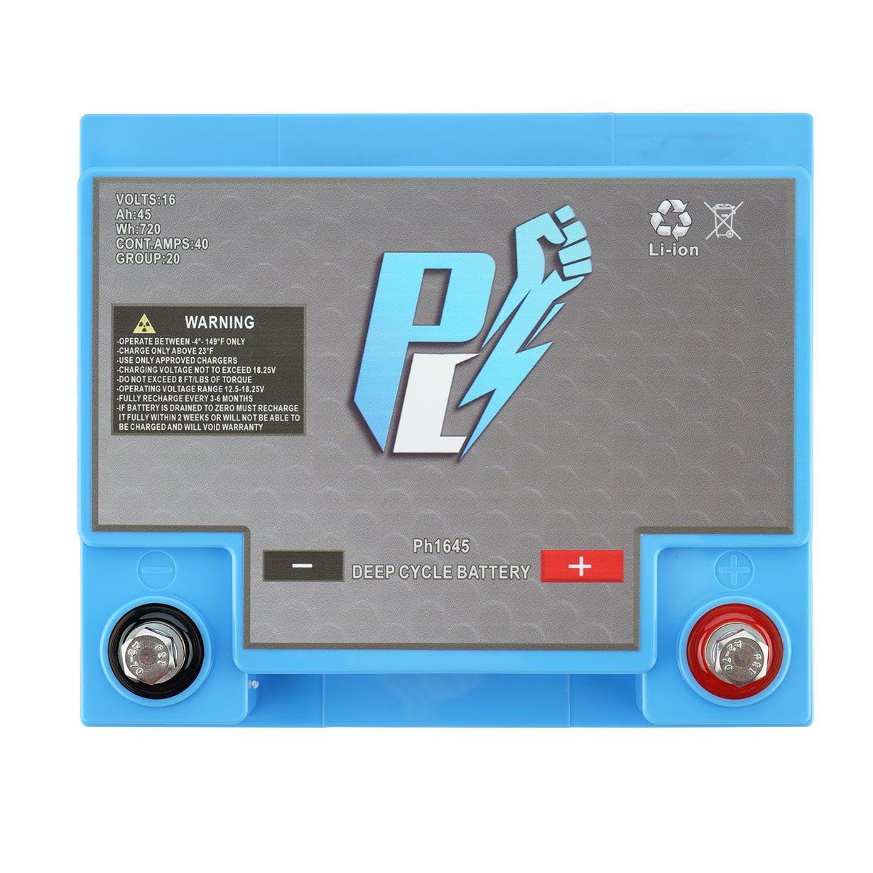 PowerHouse Lithium 16V 45Ah Deep Cycle Battery (2 Devices), DEEP CYCLE BATTERY, PHL, at Festive Water Paddlesports