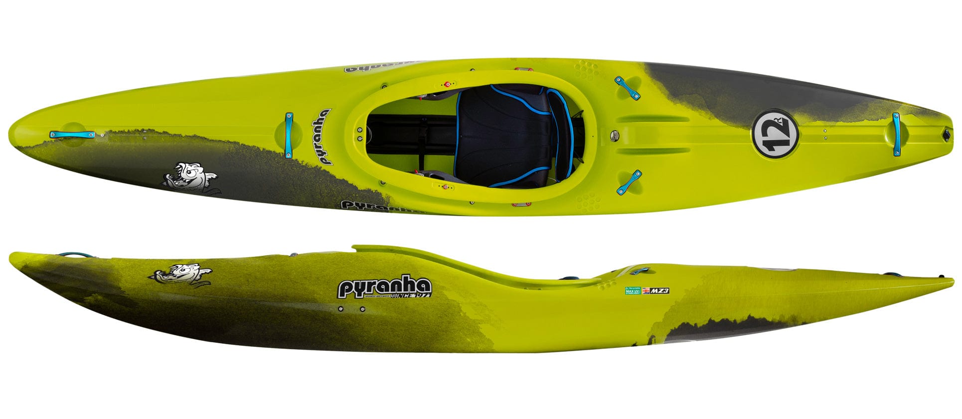 Pyranha Kayaks 12R, Whitewater Kayak, Pyranha, Smoking Gecko, , at Festive Water Paddlesports