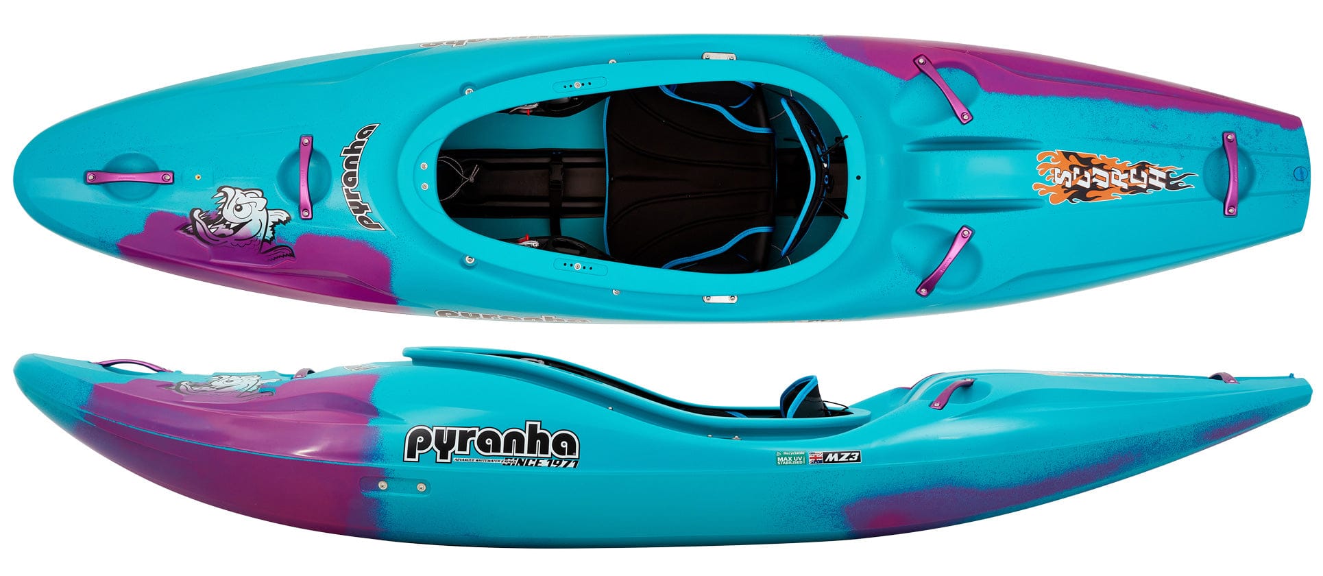 Pyranha Scorch Whitewater Kayak, Whitewater Kayak, Pyranha, Cotinga Blue, SM, at Festive Water Paddlesports