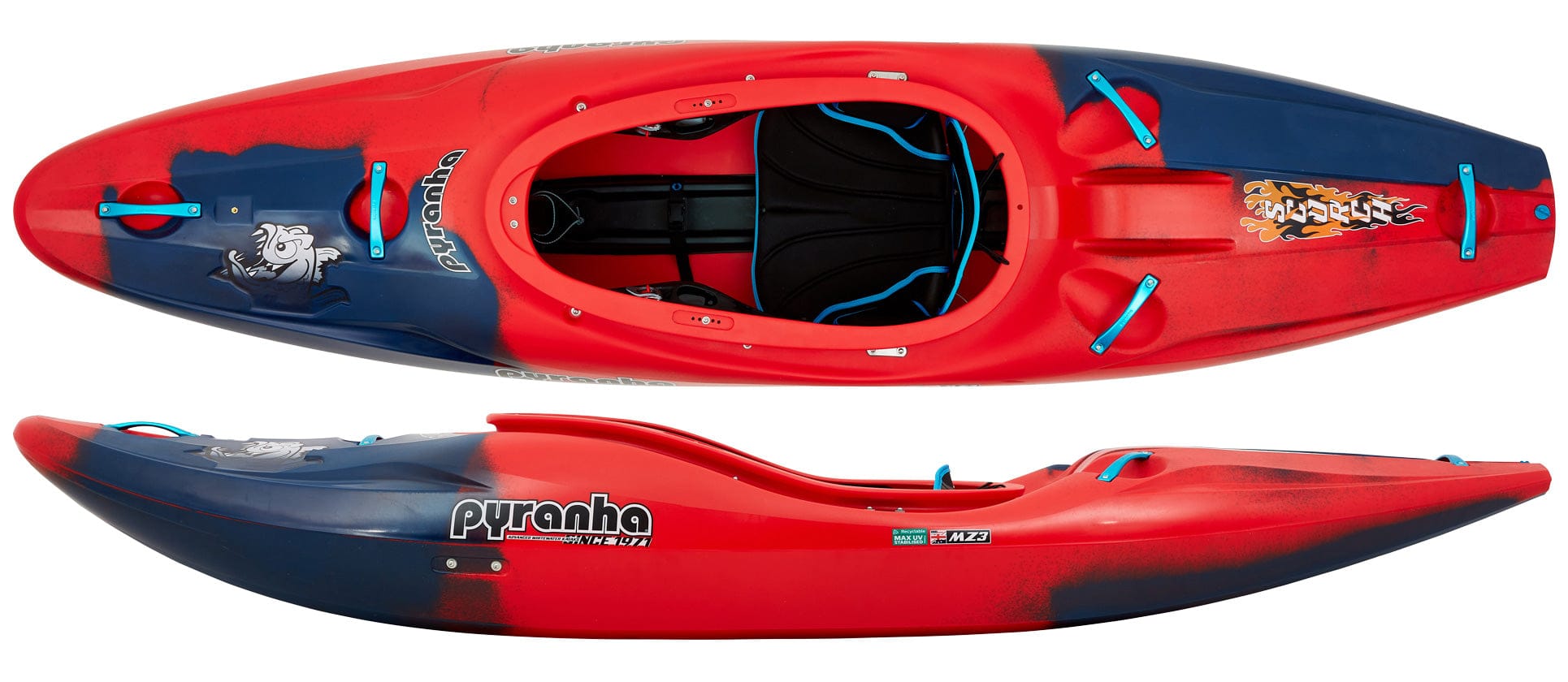 Pyranha Scorch Whitewater Kayak, Whitewater Kayak, Pyranha, Rosella Red, SM, at Festive Water Paddlesports