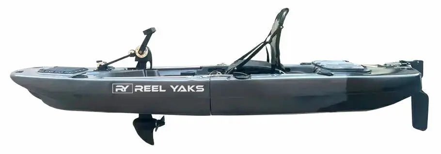 Raider 9.5ft Propeller Drive Modular Fishing Kayak, Fishing Kayak, ReelYaks, Red White Black in 1 - 2 weeks at Festive Water Paddlesports