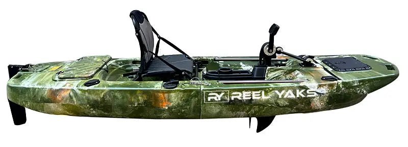 Raider 9.5ft Propeller Drive Modular Fishing Kayak, Fishing Kayak, ReelYaks, Red White Black in 1 - 2 weeks at Festive Water Paddlesports