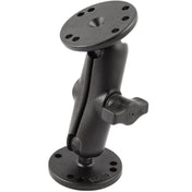 RAM Mount 1" Ball Double Socket Arm w/2 2.5" Round Bases - AMPS Hole Pattern [RAM - B - 101U], Surface Mount, RAM Mounting Systems, , , at Festive Water Paddlesports