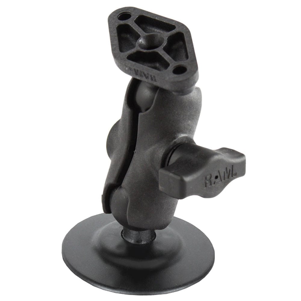 RAM Mount 1" Diameter Ball Mount w/Short Double Socket Arm, 2.5" Flex Adhesive Base & Diamond Base Adapter [RAP - B - 378 - A - 238U], Surface Mount, RAM Mounting Systems, , , at Festive Water Paddlesports